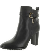 Ralph Lauren Madisyn Womens Leather Stacked Heel Ankle Boots