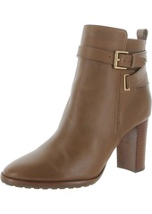 Ralph Lauren Madisyn Womens Leather Stacked Heel Ankle Boots