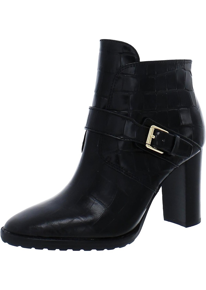 Ralph Lauren Mailyn Womens Leather Embossed Ankle Boots