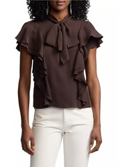 Ralph Lauren Malen Silk-Blend Satin Blouse