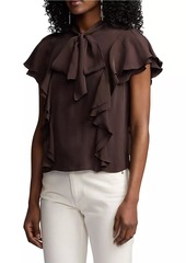 Ralph Lauren Malen Silk-Blend Satin Blouse