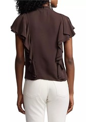 Ralph Lauren Malen Silk-Blend Satin Blouse