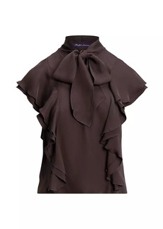 Ralph Lauren Malen Silk-Blend Satin Blouse