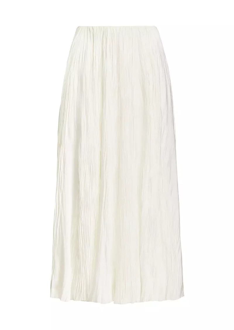 Ralph Lauren Malone Pleated Satin Skirt