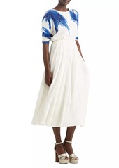 Ralph Lauren Malone Pleated Satin Skirt