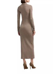 Ralph Lauren Melange Wool Polo Midi-Dress