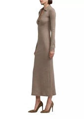 Ralph Lauren Melange Wool Polo Midi-Dress