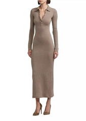 Ralph Lauren Melange Wool Polo Midi-Dress