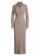 Ralph Lauren Melange Wool Polo Midi-Dress