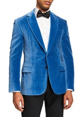 Ralph Lauren Men's Solid Velvet Dinner Jacket, Light Blue