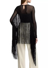 Ralph Lauren Mesh Yoke Fringe Top