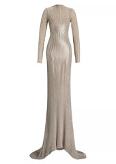 Ralph Lauren Metallic Knit Gown