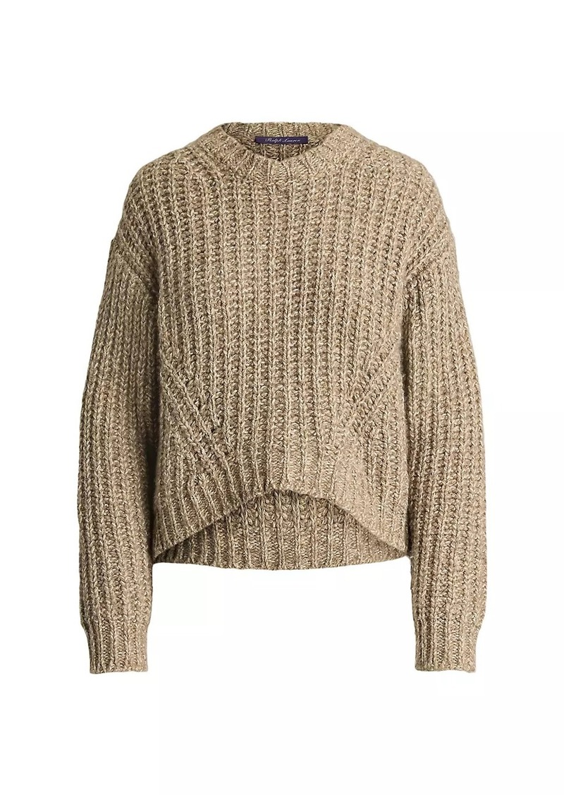 Ralph Lauren Mouliné Cashmere-Silk Crewneck Sweater