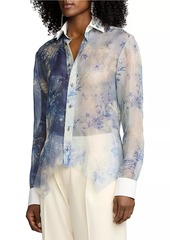 Ralph Lauren Nancie Sheer Floral Silk Shirt