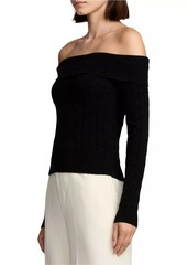 Ralph Lauren Off-the-Shoulder Cashmere Top