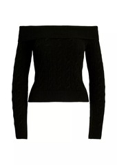 Ralph Lauren Off-the-Shoulder Cashmere Top