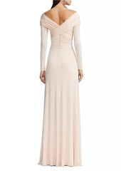 Ralph Lauren Off-the-Shoulder Jersey Gown