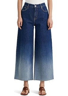 Ralph Lauren Ombré High-Rise Wide Leg Cropped Jeans in Ombre Canyon Wash