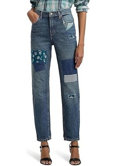 Ralph Lauren Patchwork Boyfriend Tapered Ankle Jeans