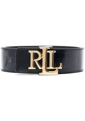Ralph Lauren logo plaque leather belt