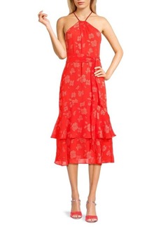 Ralph Lauren Pattern Tiered Halter Dress