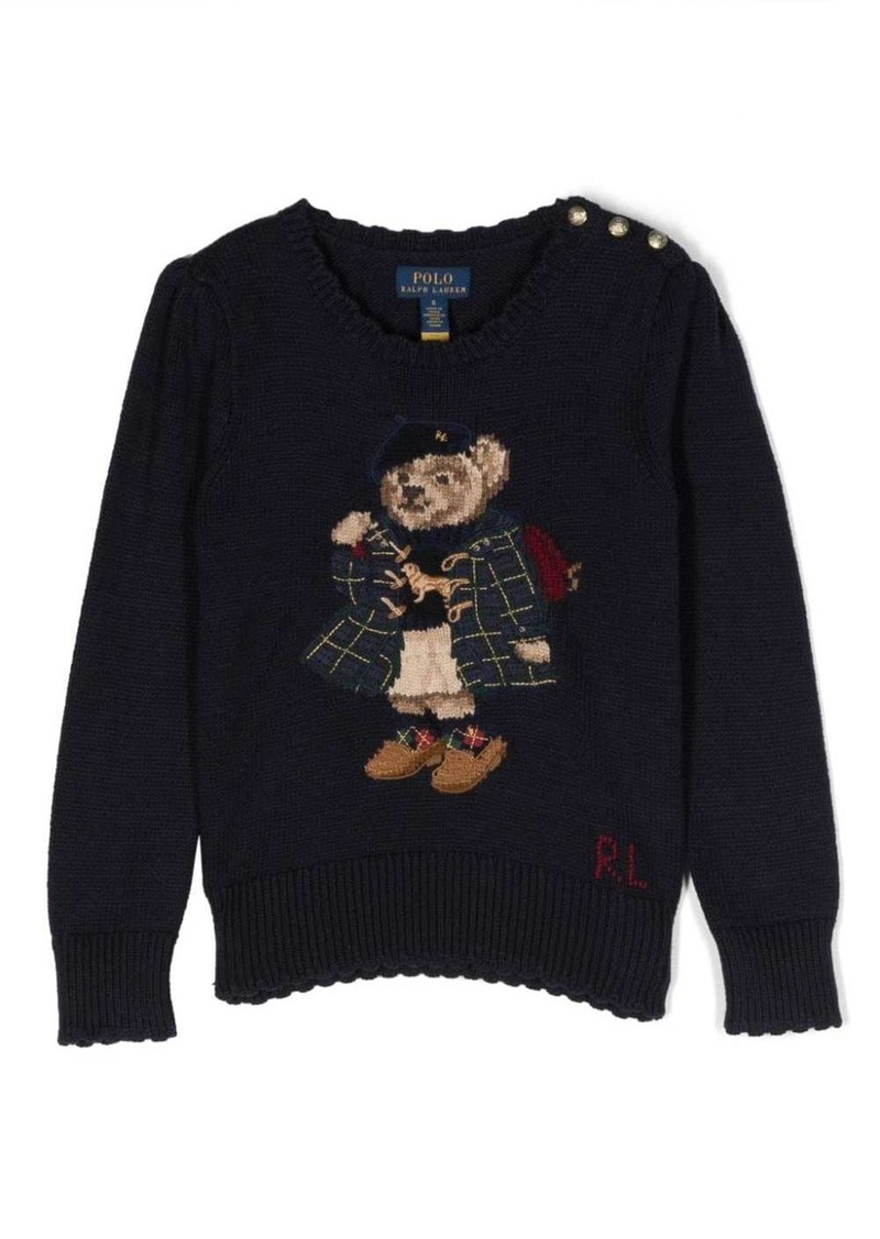 Ralph Lauren: Polo patterned-intarsia cotton sweatshirt