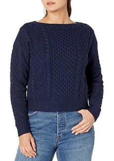 Ralph Lauren Petite Aran-Knit Cotton Boatneck Sweater