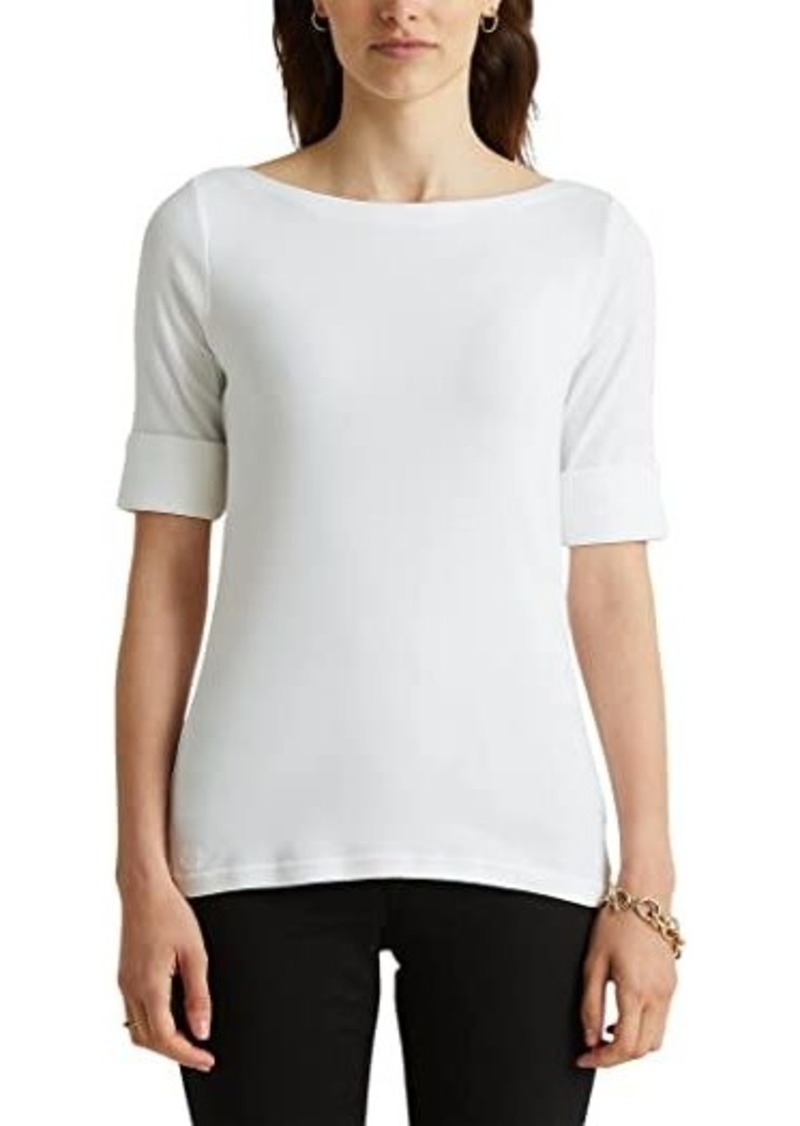 Ralph Lauren Petite Cotton Boat Neck T-Shirt