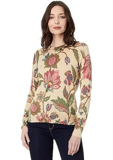 Ralph Lauren Petite Floral Cotton-Blend Sweater
