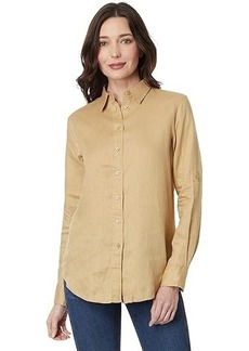 Ralph Lauren Petite Linen Roll Tab–Sleeve Shirt