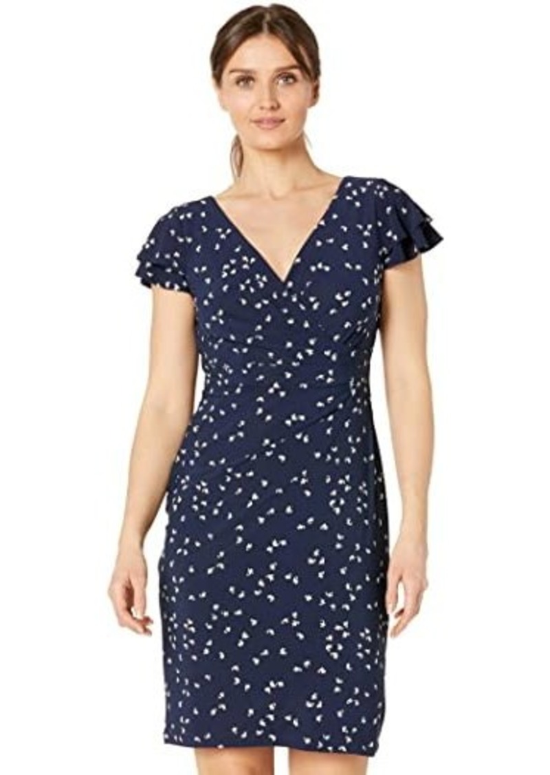 ralph lauren printed jersey surplice dress