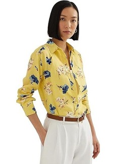 Ralph Lauren Petite Relaxed Fit Floral Linen Shirt