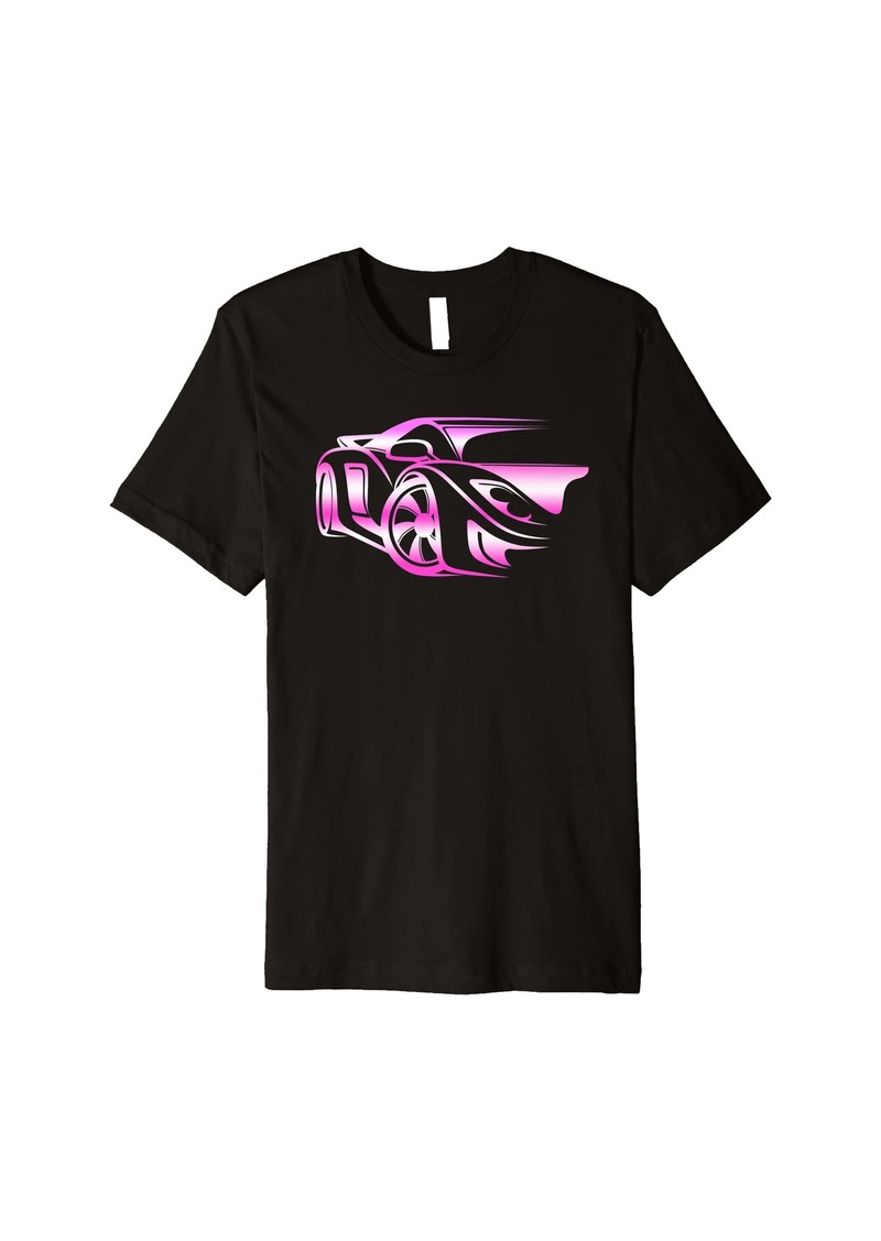 Ralph Lauren Pink Stylized JDM Drifting Car Design Premium T-Shirt