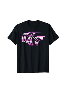 Ralph Lauren Pink Stylized JDM Drifting Car Design T-Shirt
