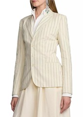 Ralph Lauren Skye Pinstriped Cotton & Linen Blazer