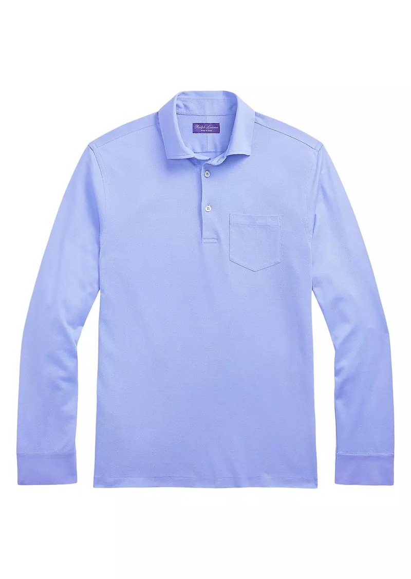 Ralph Lauren Piqué Cotton Long-Sleeve Polo Shirt