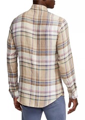 Ralph Lauren Plaid Linen Long-Sleeve Shirt