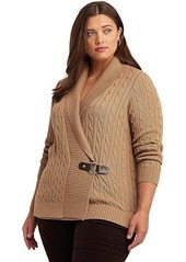 Ralph Lauren Plus Size Buckled Cotton Sweater