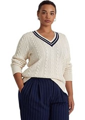 Ralph Lauren Plus Size Cable-Knit Cricket Sweater