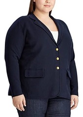 Ralph Lauren Plus Size Combed Cotton Nylon Long Sleeve Blazer