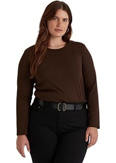 Ralph Lauren Plus Size Cotton-Blend Long Sleeve Top