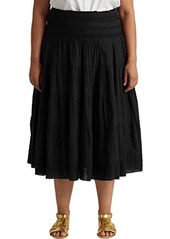 Ralph Lauren Plus Size Cotton-Linen Voile Peasant Skirt
