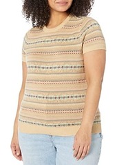 Ralph Lauren Plus Size Fair Isle Short Sleeve Sweater