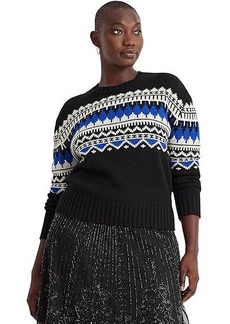 Ralph Lauren Plus-Size Fair Isle Wool-Blend Crewneck Sweater