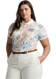 Ralph Lauren Plus-Size Floral Piqué Polo Shirt