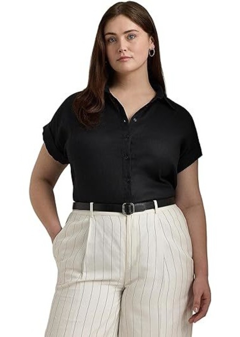 Ralph Lauren Plus-Size Linen Dolman-Sleeve Shirt