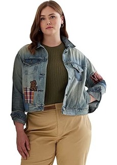 Ralph Lauren Plus Size Patchwork Denim Trucker Jacket