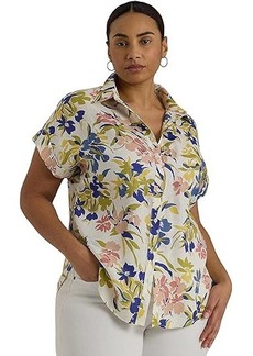 Ralph Lauren Plus-Size Relaxed Fit Floral Short-Sleeve Shirt