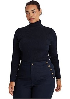 Ralph Lauren Plus-Size Ribbed Turtleneck Sweater