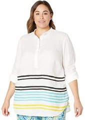 Ralph Lauren Plus Size Striped Linen Tunic